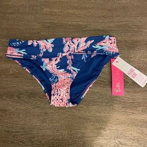 Lilly Pulitzer Swim Bottoms Size 4 Borealis Blue Swim On Over New With Tags
